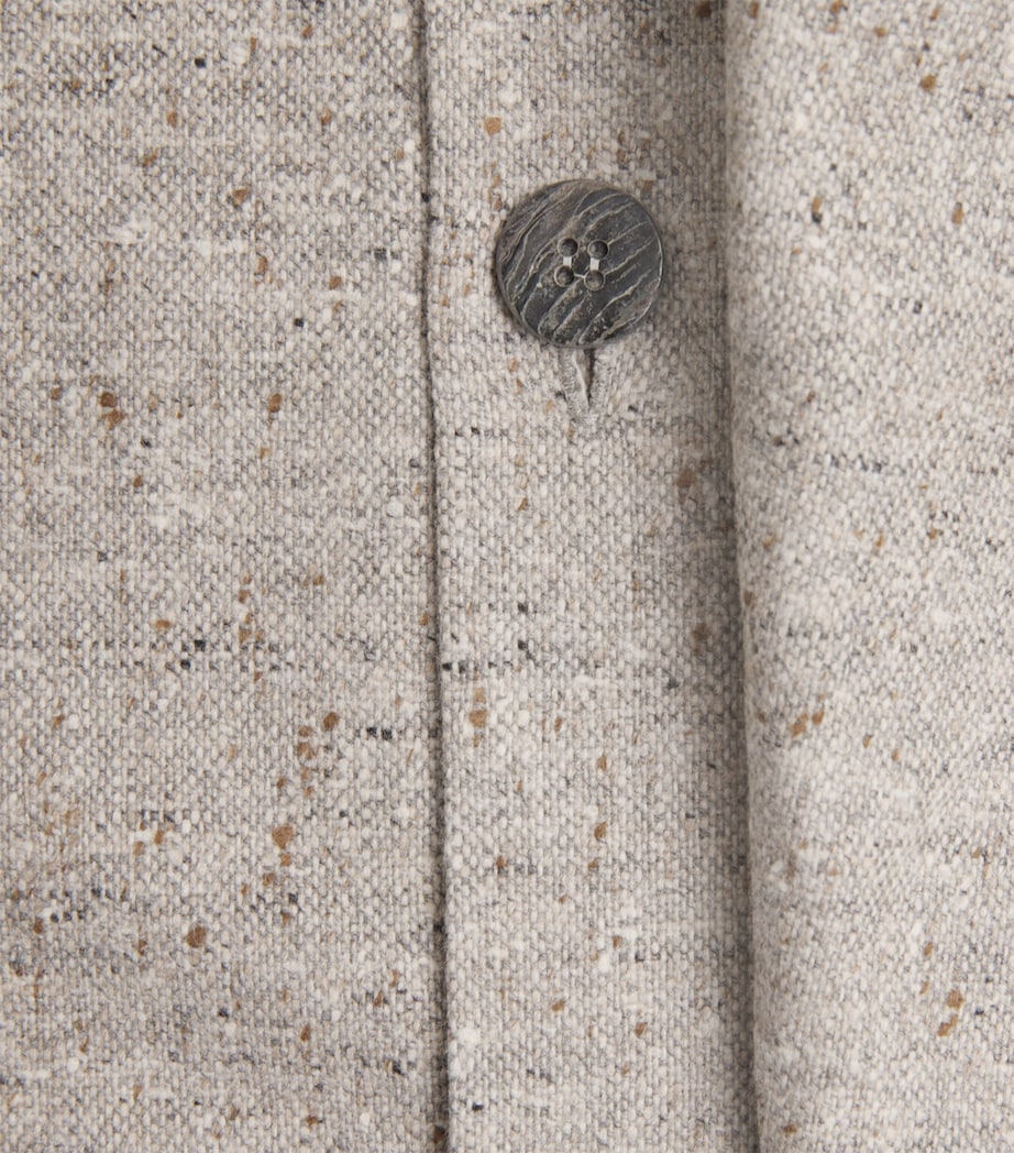 Virgin Wool Mandarin-Collar Jacket STONE