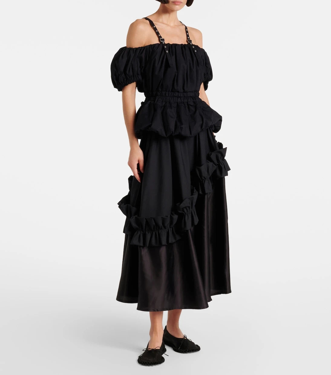 Noir Kei Ninomiya - Peplum cotton poplin top