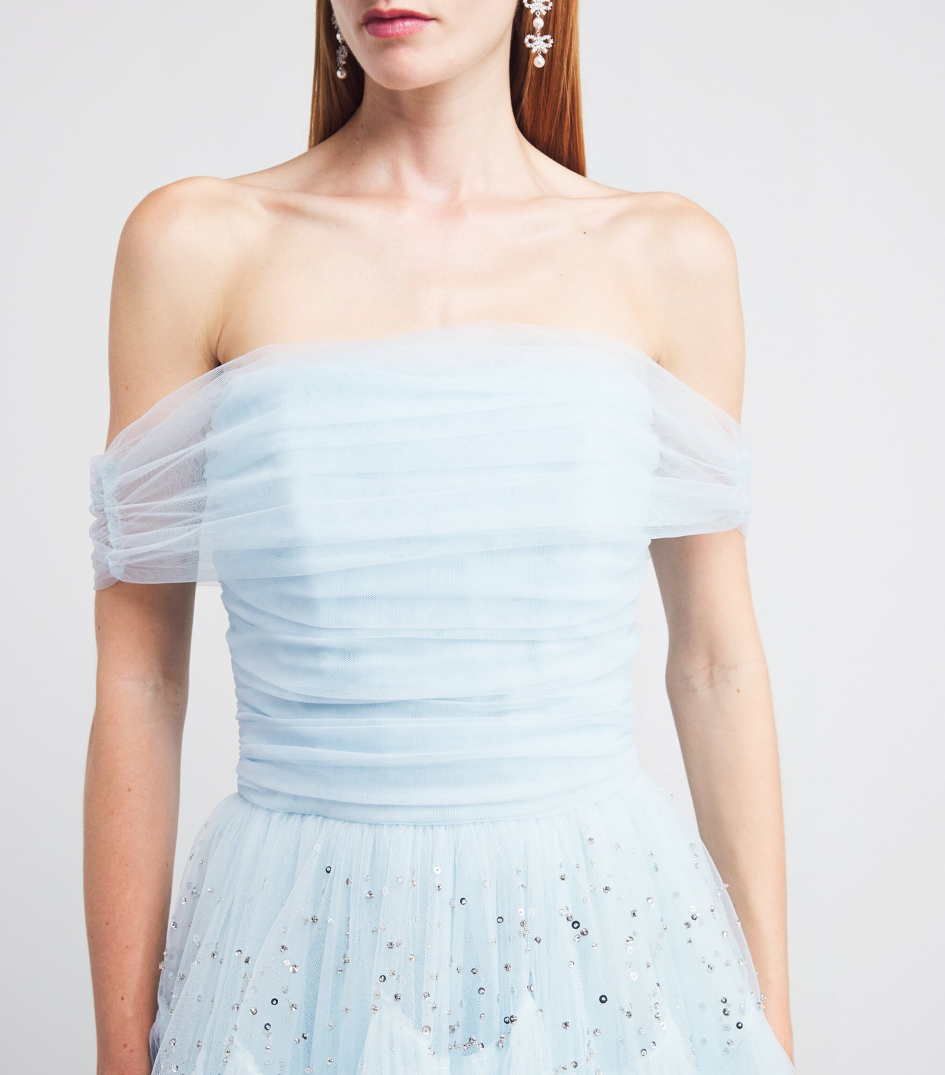 Jenny Packham Blue Sequin-Detail Queenie Gown