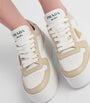 Prada White Leather Platform Downtown Sneakers 50