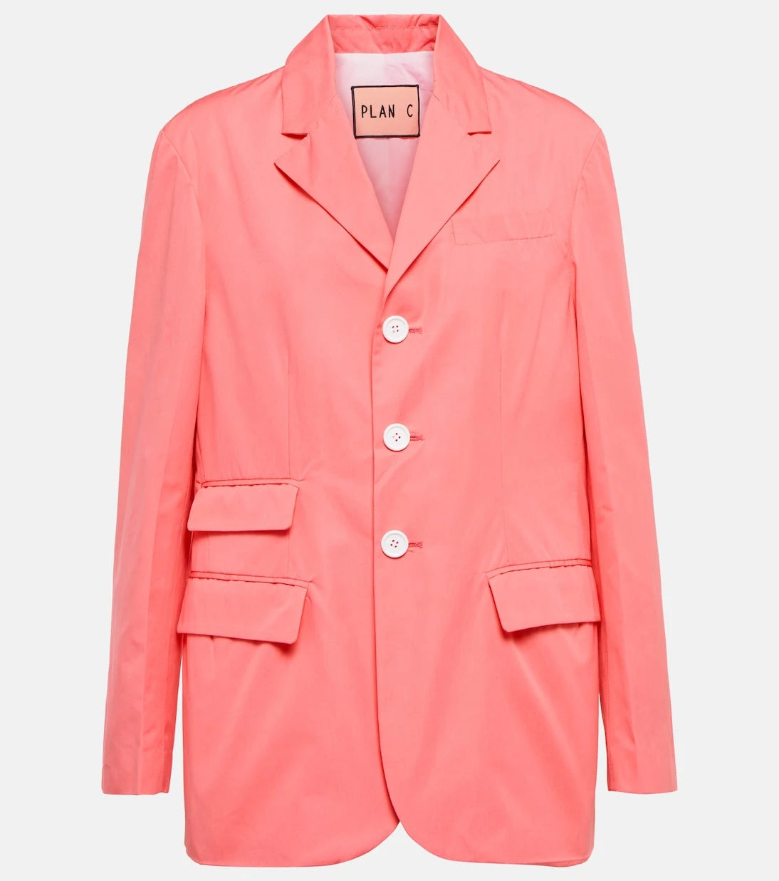 Plan C - Single-breasted cotton blazer