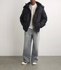 Black Mid-Leg Wilu Duvet Puffer Jacket