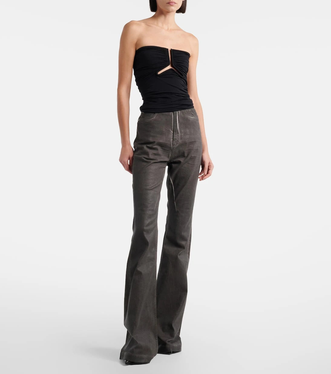 Rick Owens - Cutout ruched strapless top