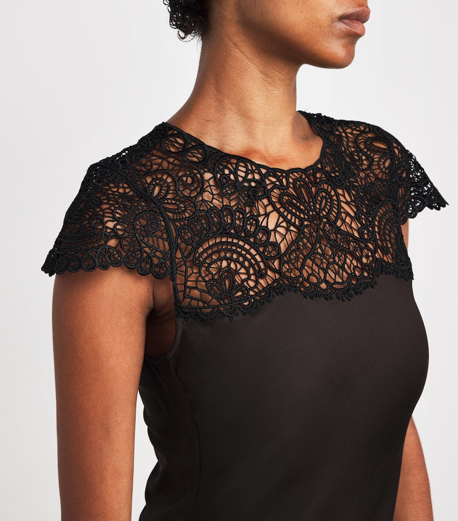 ME+EM Brown Lace-Trim Maxi Dress