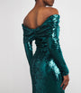 Zuhair Murad Blue Sequinned Off-The-Shoulder Gown