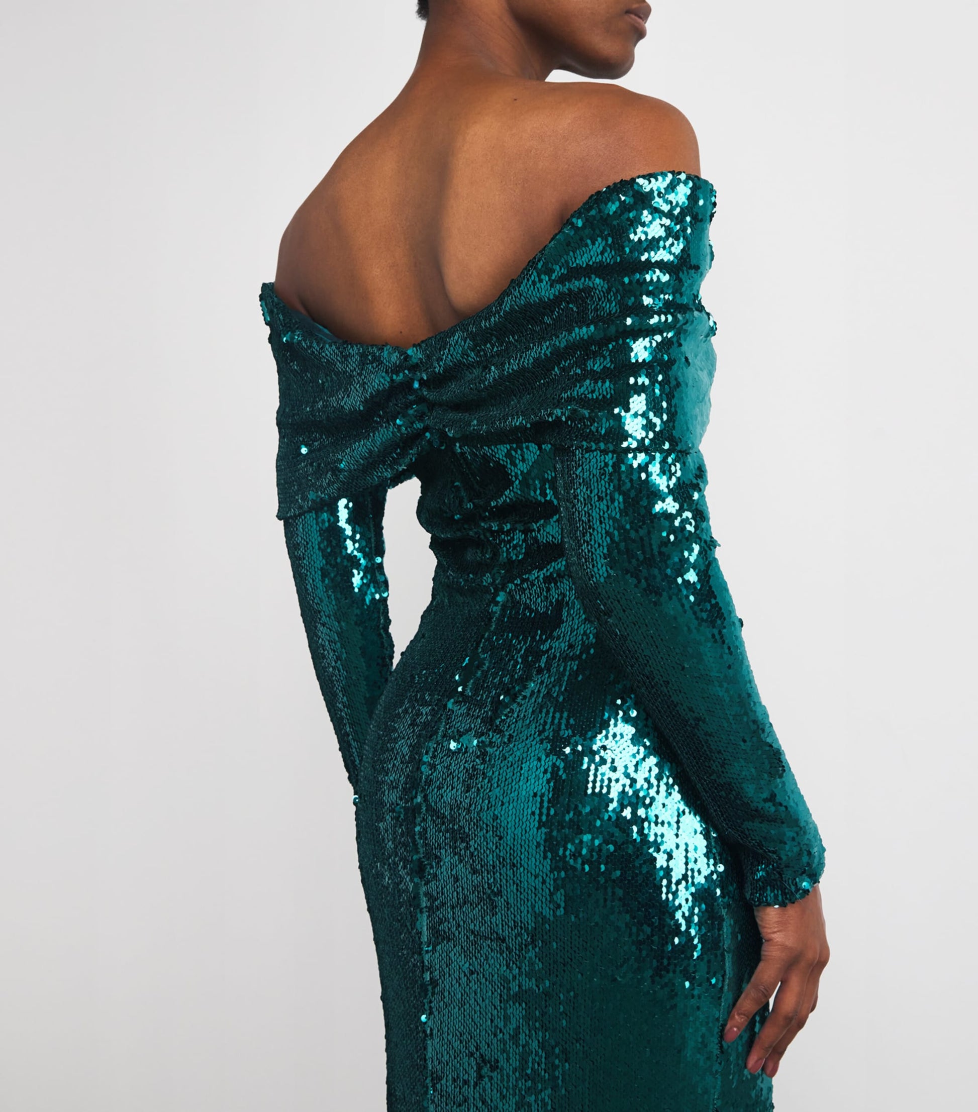 Zuhair Murad Blue Sequinned Off-The-Shoulder Gown