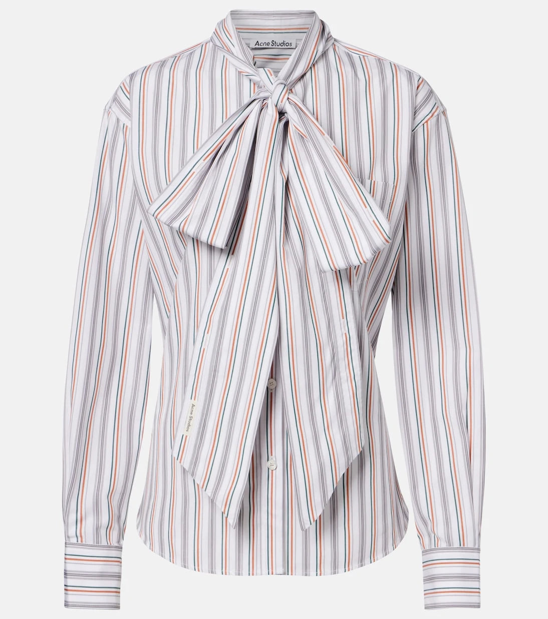 Acne Studios - Bow-detail striped cotton shirt