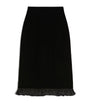 Valentino Black Velvet Ruffled Pencil Skirt