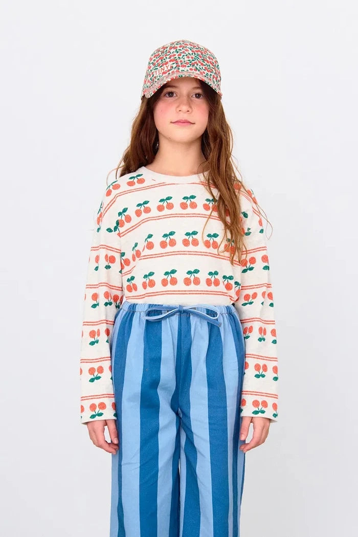 Детска блуза с дълги ръкави Tinycottons CHERRY PATTERN RIB TEE