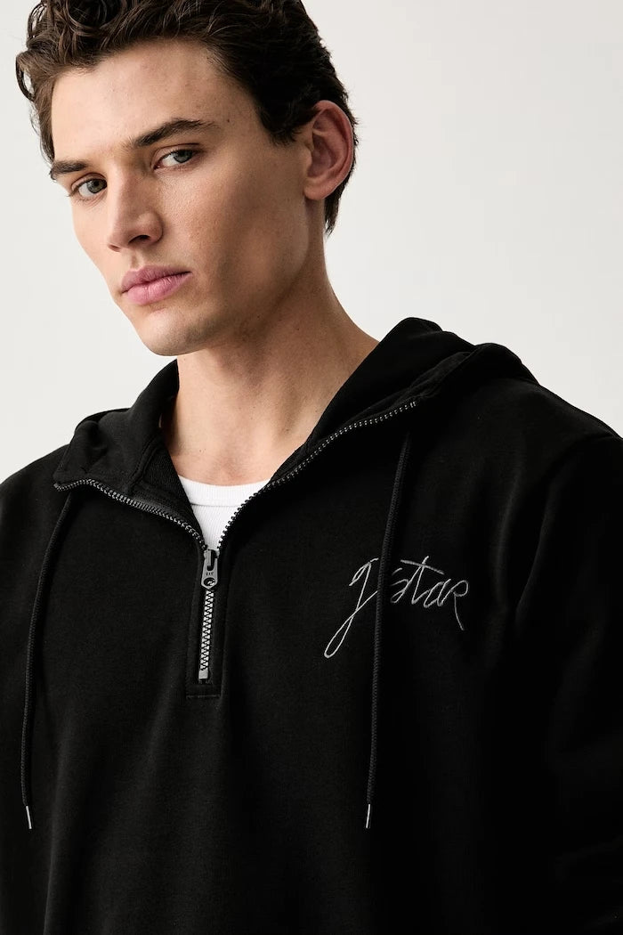 G-Star kapüşonlu erkek pamuklu Script half zip hdd sw