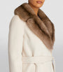 Beige Wool-Cashmere Sable-Trim Coat