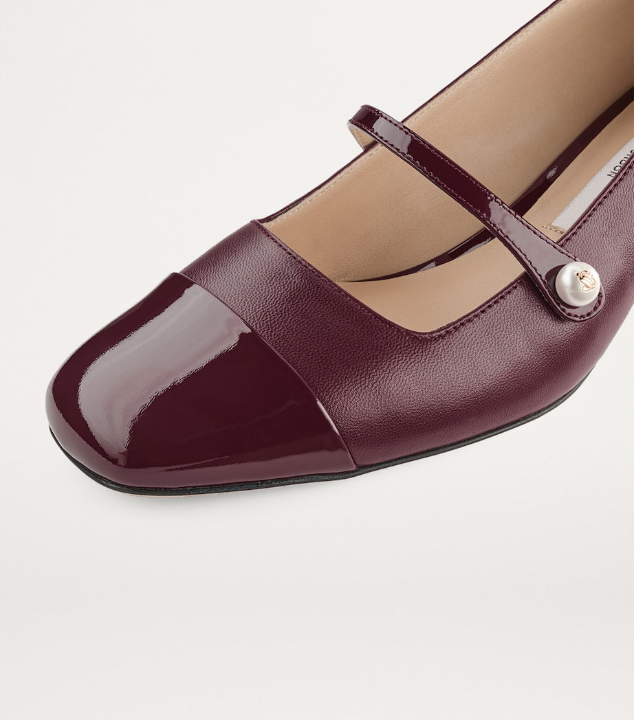 Red Elisa 45 Leather Mary Jane Pumps