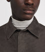Agnona Brown Suede Overshirt