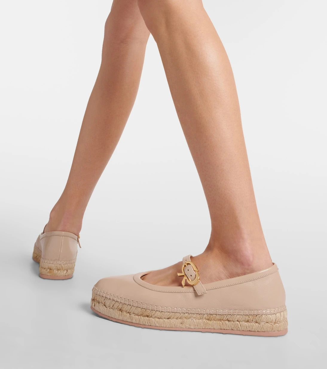 Gianvito Rossi - Deri ve rafya espadriller