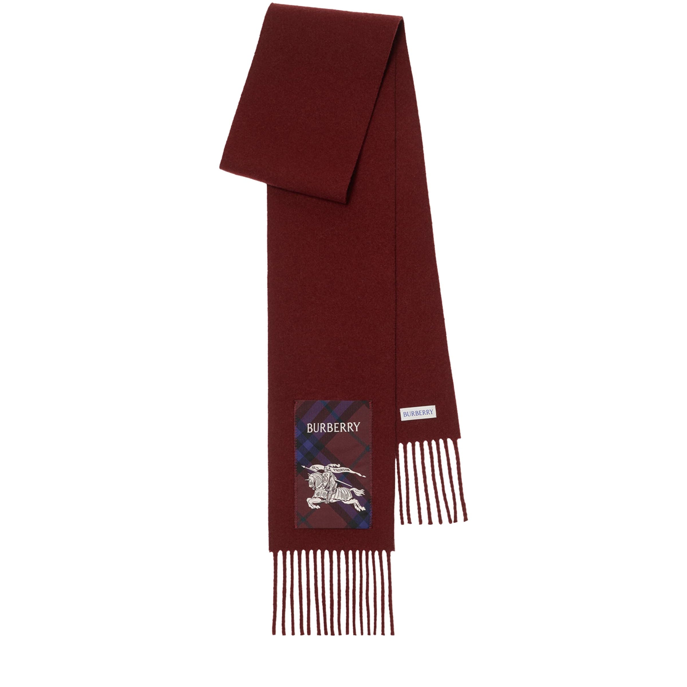 Red Cashmere Check Label Scarf