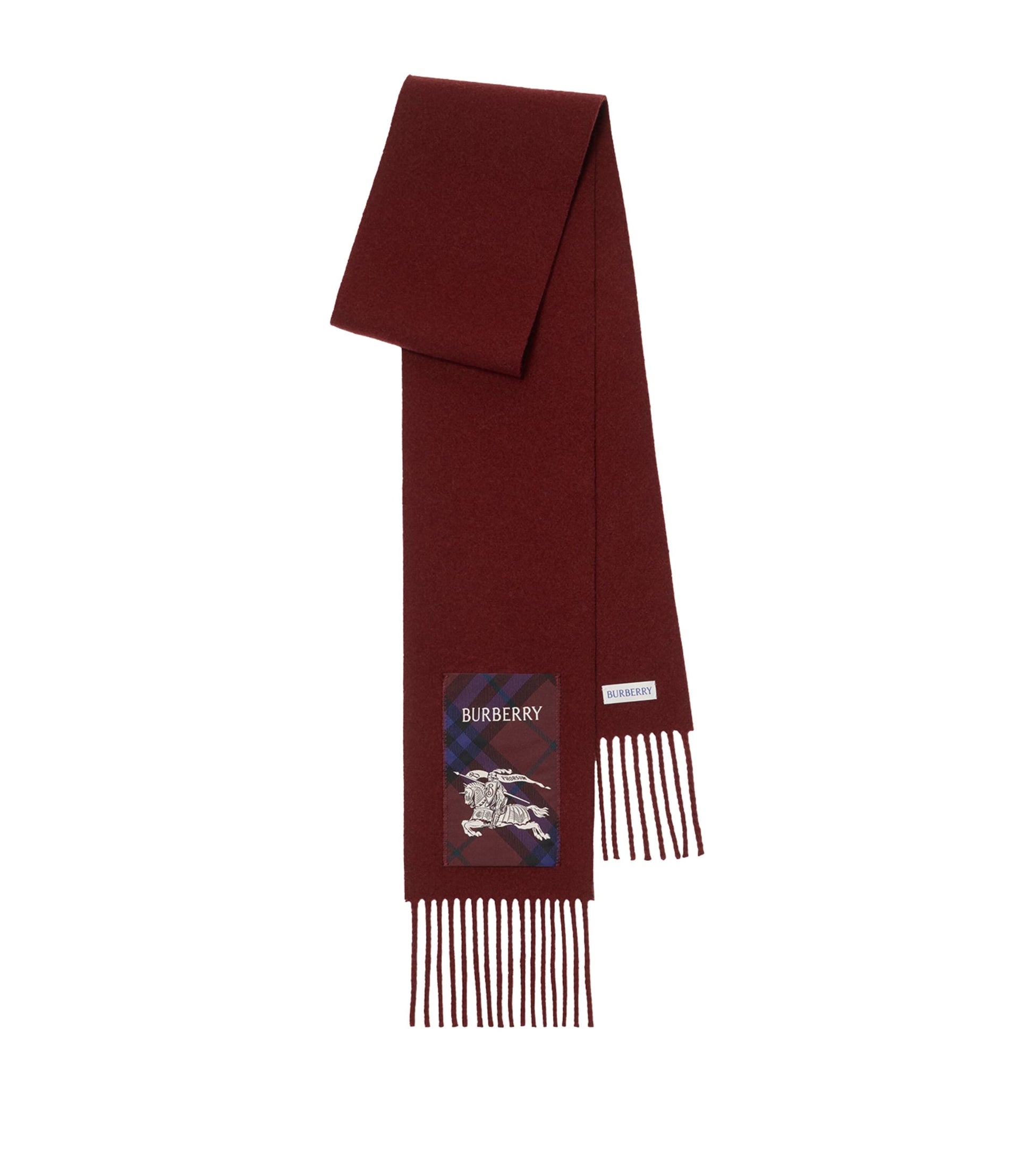 Red Cashmere Check Label Scarf