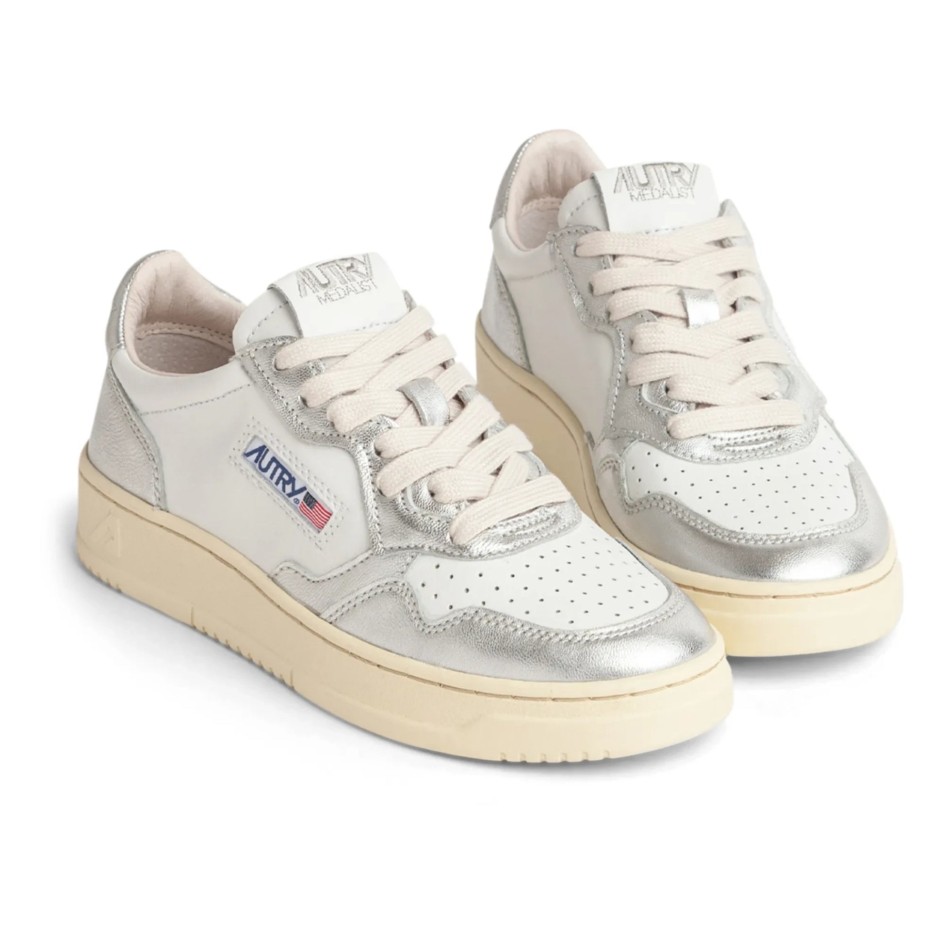 Autry - Medalist Low Bicolour Sneakers | Silver