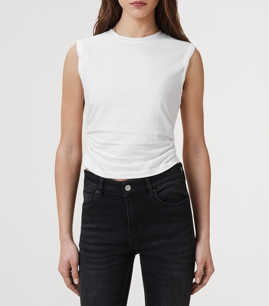 White Cotton-Modal West Tank