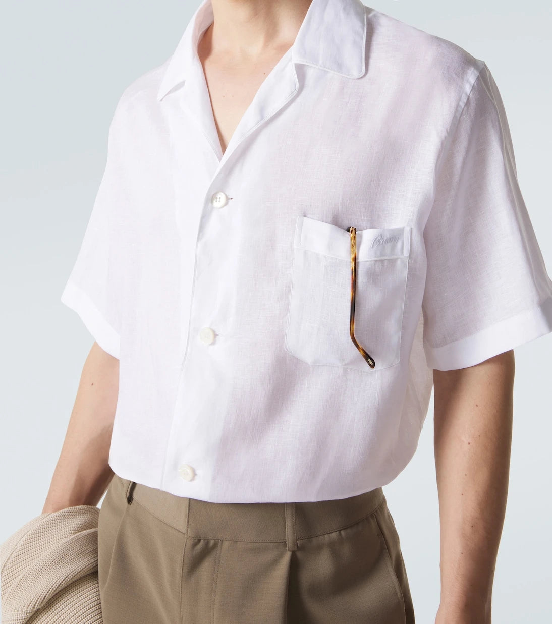 Brioni - Linen bowling shirt