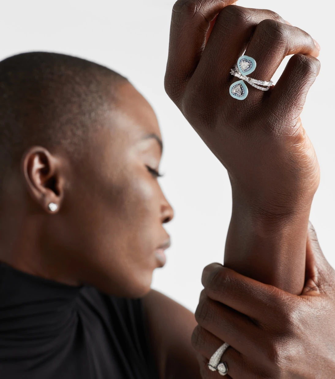 Kamyen - Mirror Love 18kt white gold ring with diamonds