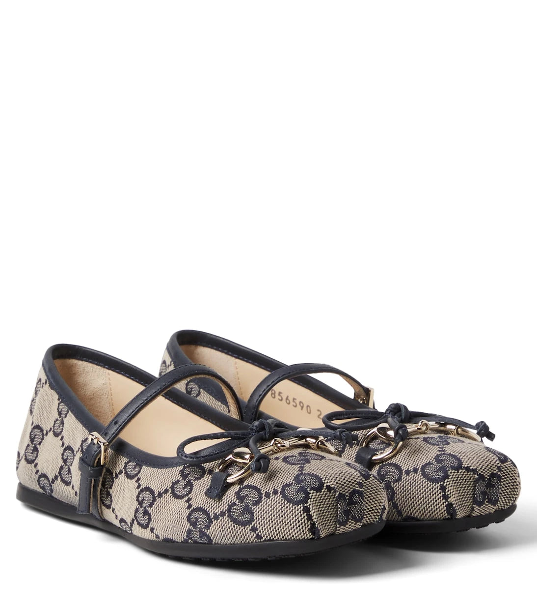 Gucci Kids - Horsebit GG Canvas ballet flats