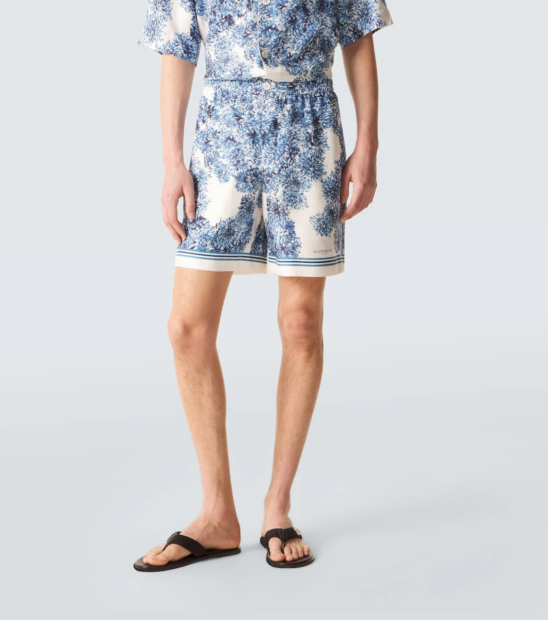 Givenchy - Couture Seam printed silk twill shorts
