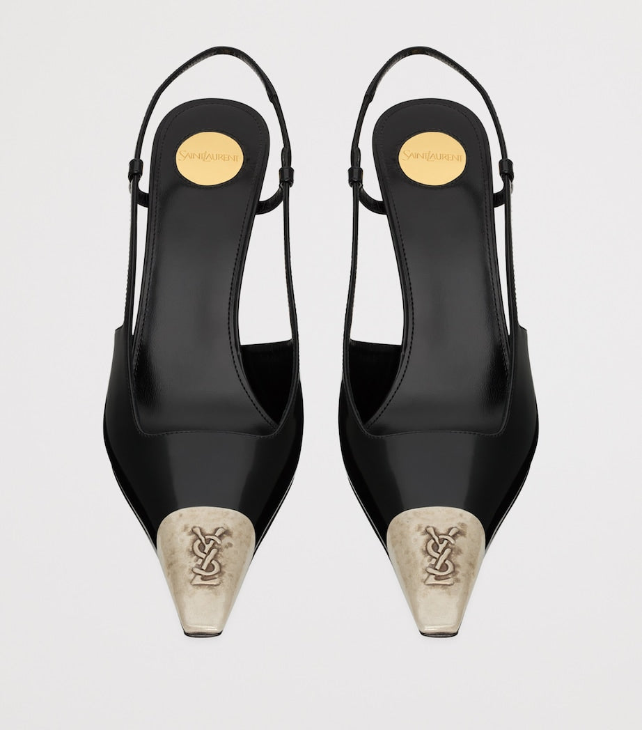 Saint Laurent Leather Jeanne Slingback Pumps 90
