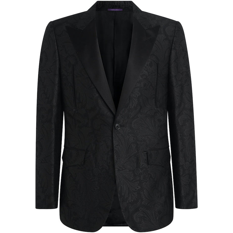 Mulberry Silk-Cotton Paisley Gregory Blazer BLACK