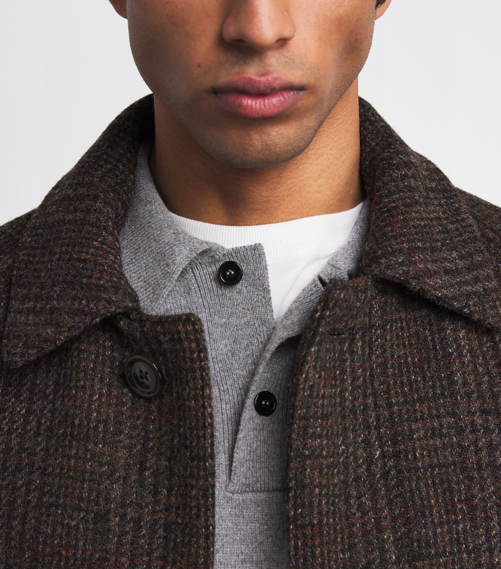 Norse Projects Grey Merino Lambswool Polo Sweater