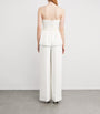 Self-Portrait White Organza Bow Peplum Jumpsuit