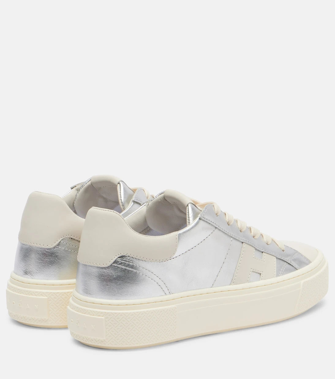Hogan - Crosswind metallic leather sneakers