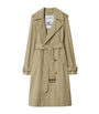 Beige Gabardine Long Trench Coat