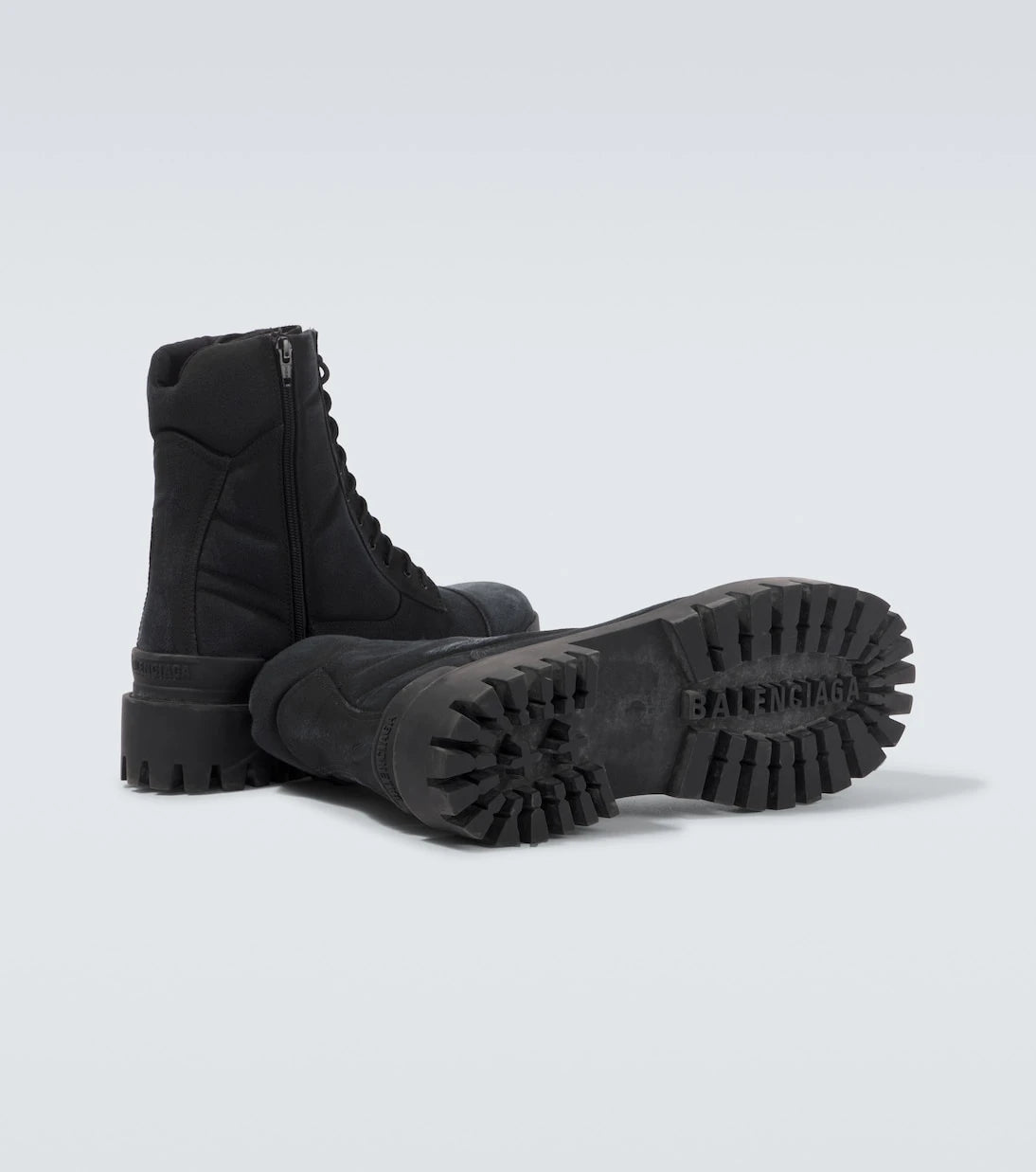 Balenciaga - Combat Strike canvas lace-up boots