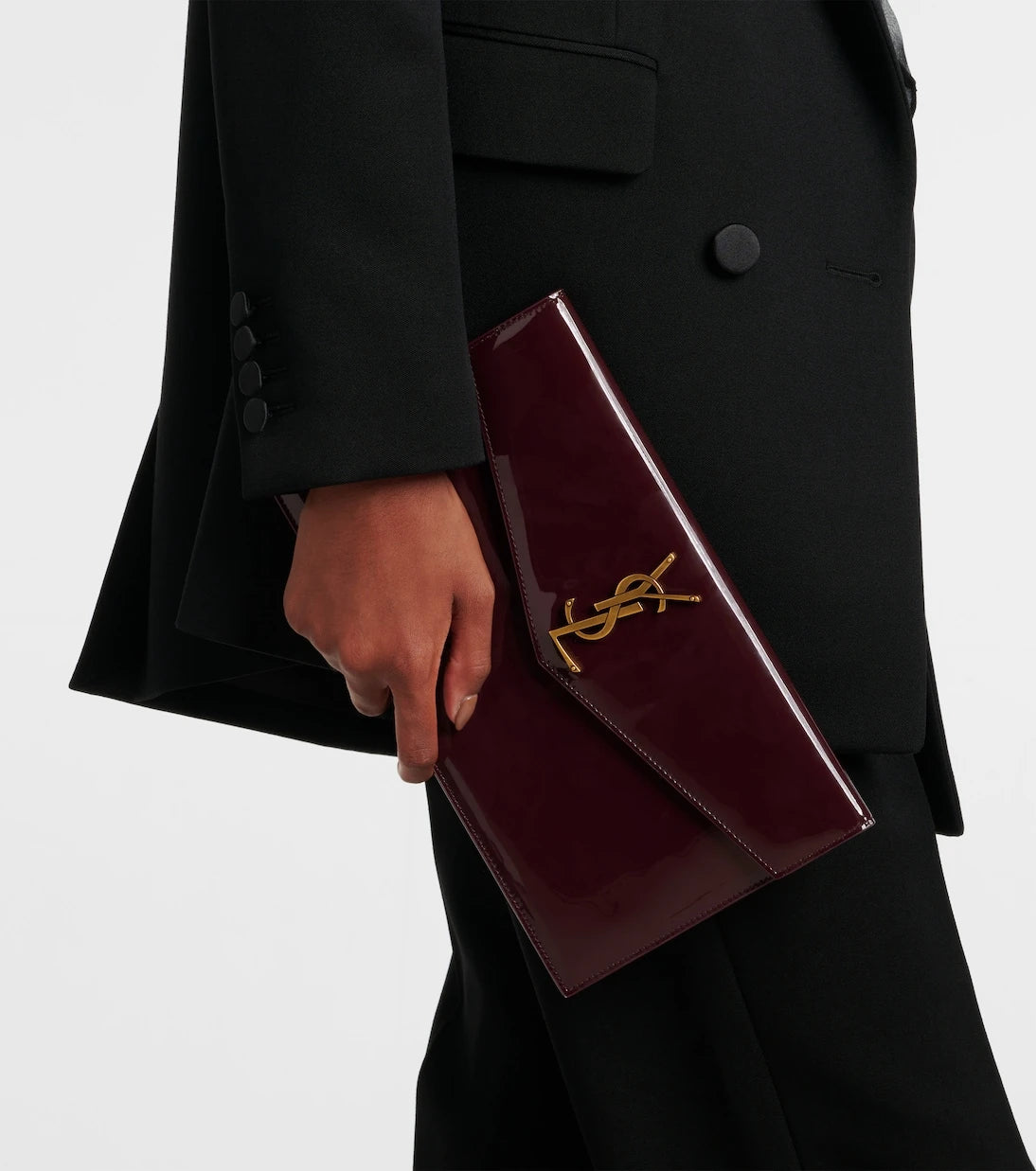 Saint Laurent - Uptown patent leather clutch