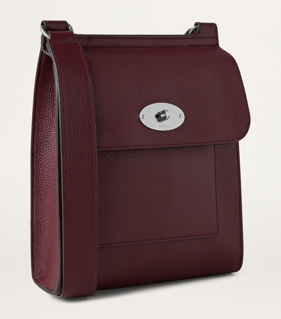 Mulberry Burgundy Leather Antony Messenger Bag