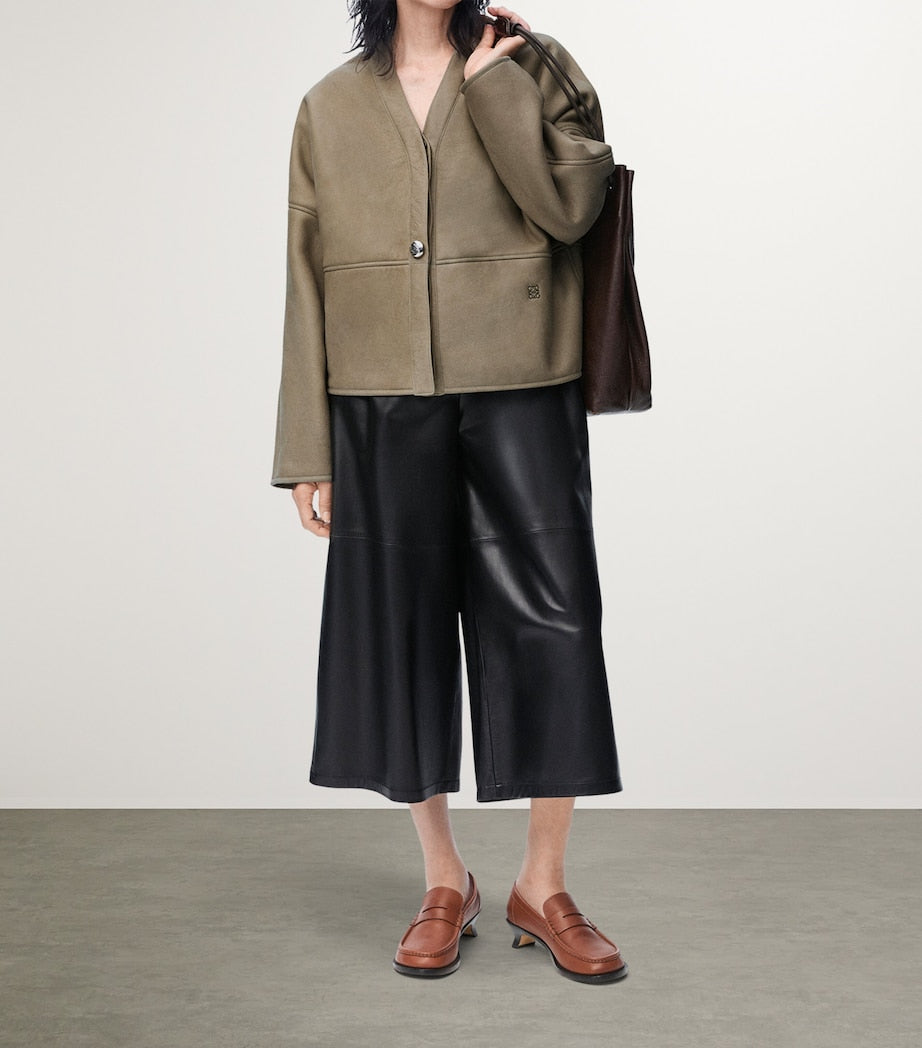 Green Shearling Cardigan