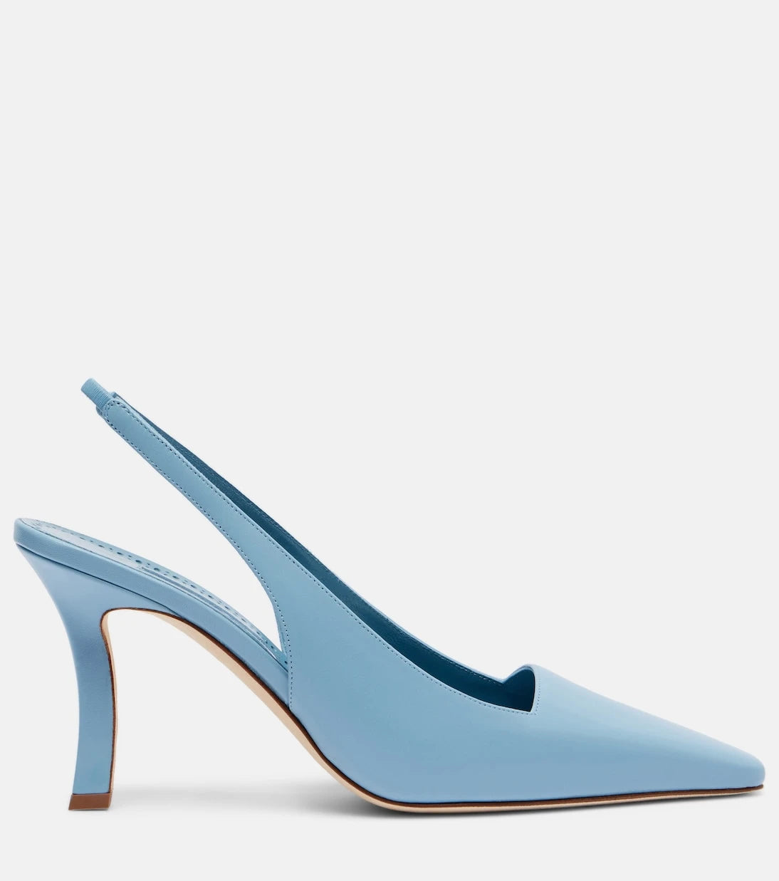 Manolo Blahnik - Moirasli leather slingback pumps