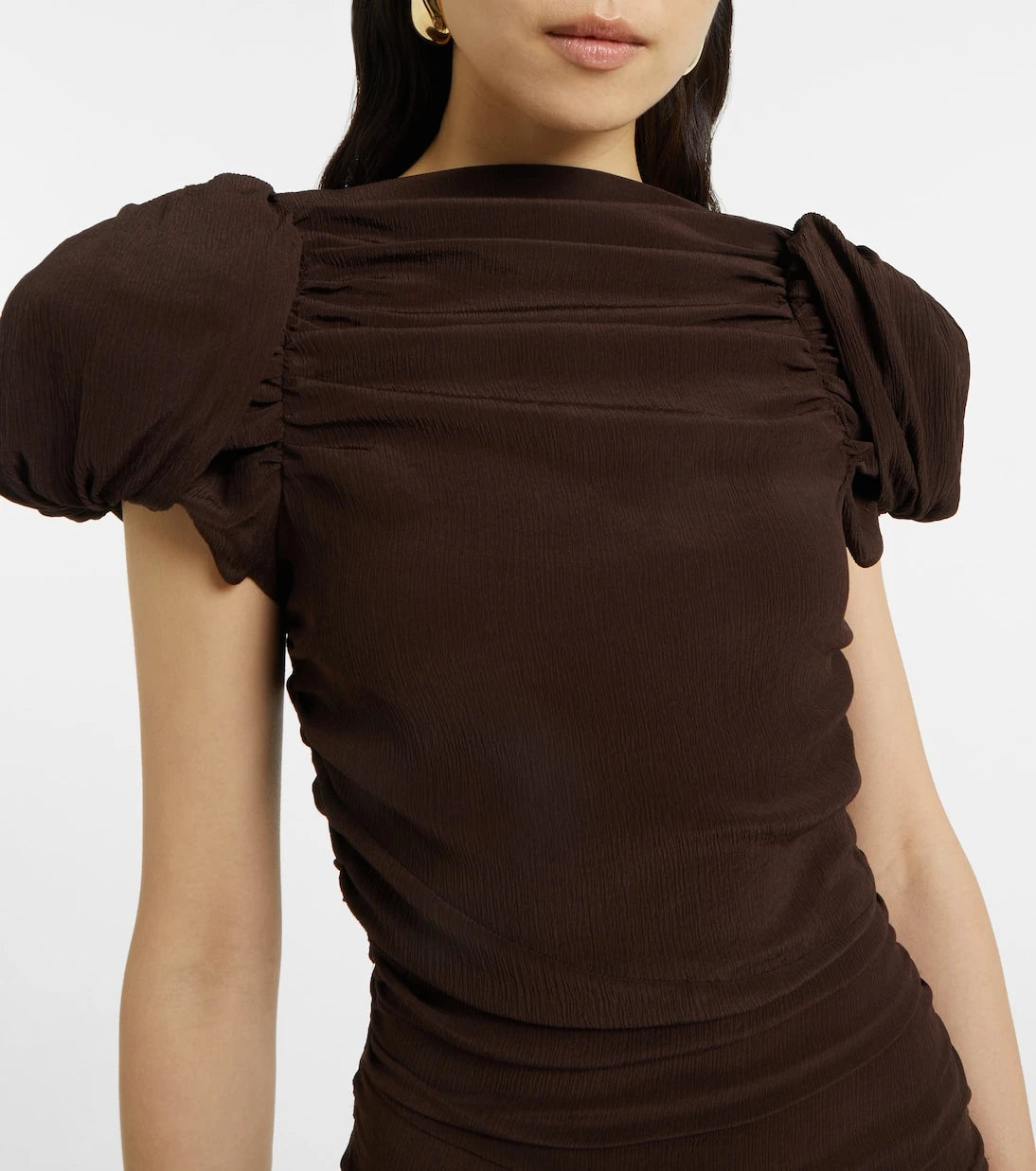 Magda Butrym - Puff-sleeve silk midi dress