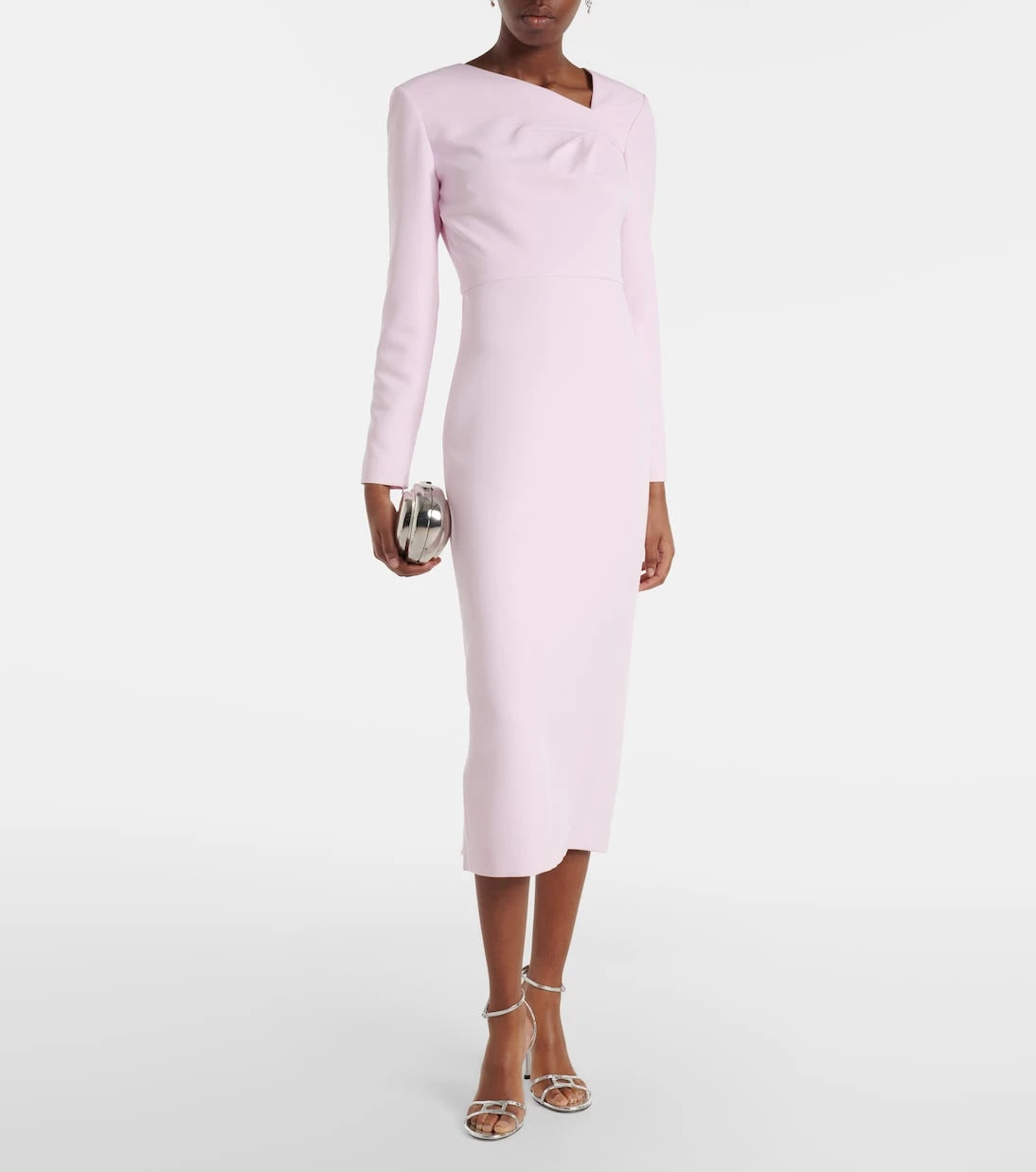 Roland Mouret - Asymmetric draped crêpe midi dress