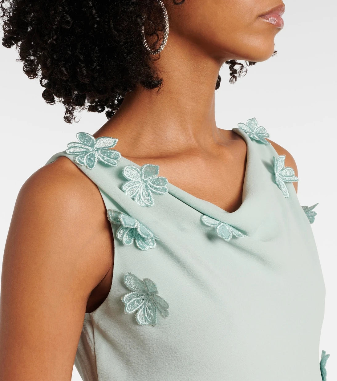Rotate - Floral-appliqué ruffled gown