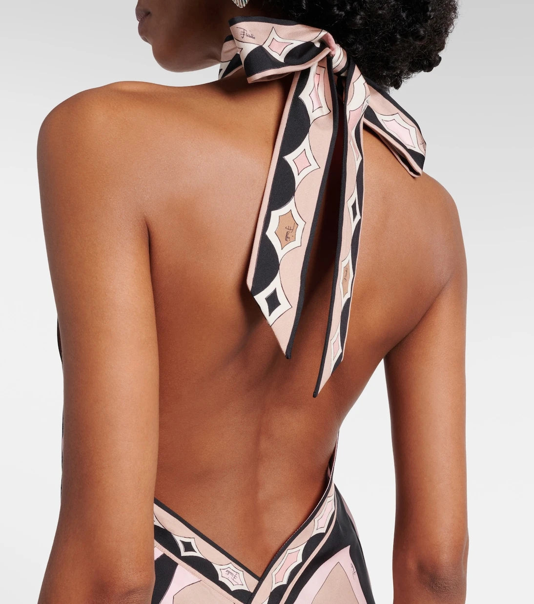 Pucci - Labirinto halterneck silk twill midi dress