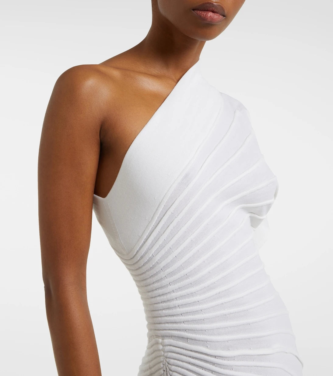 Alaïa - Asym Ray virgin wool midi dress