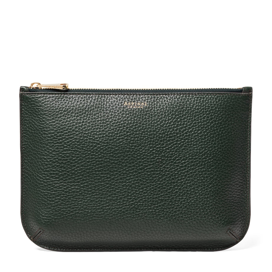 Green Large Leather Ella Pouch