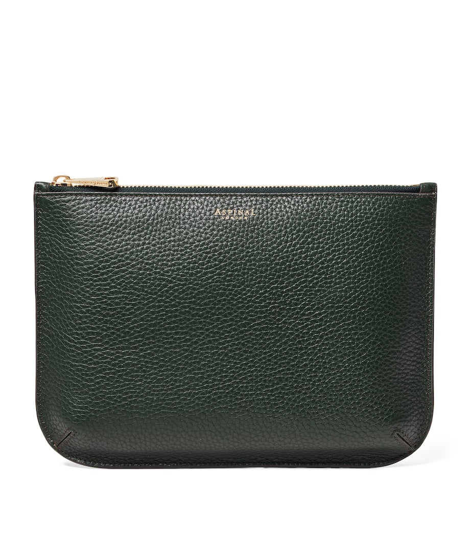 Green Large Leather Ella Pouch