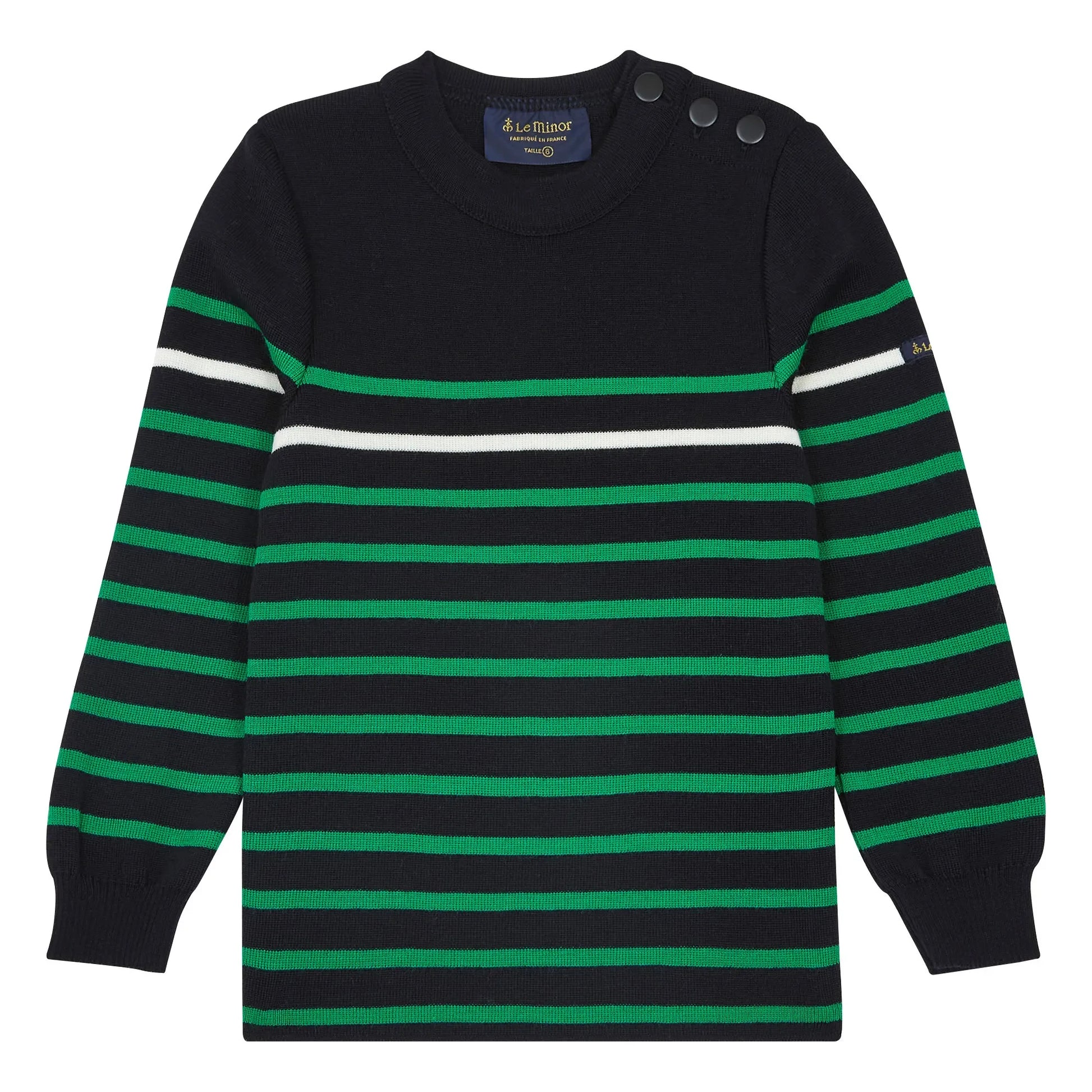 Le Minor - Striped Merino Wool Jumper x Smallable | Navy blue