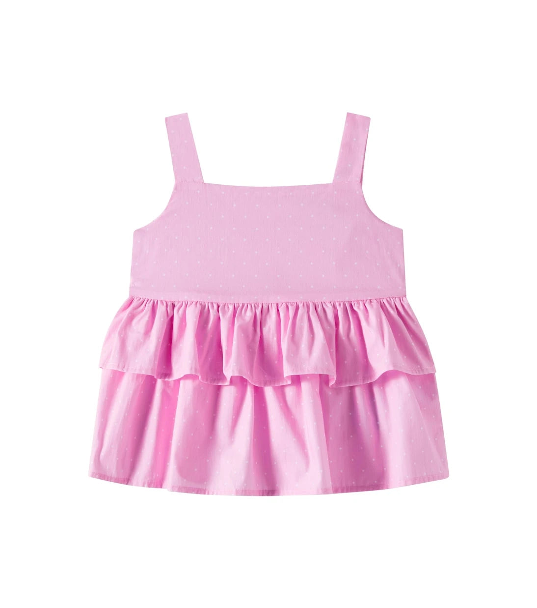 Monnalisa - Polka-dot ruffled cotton poplin top