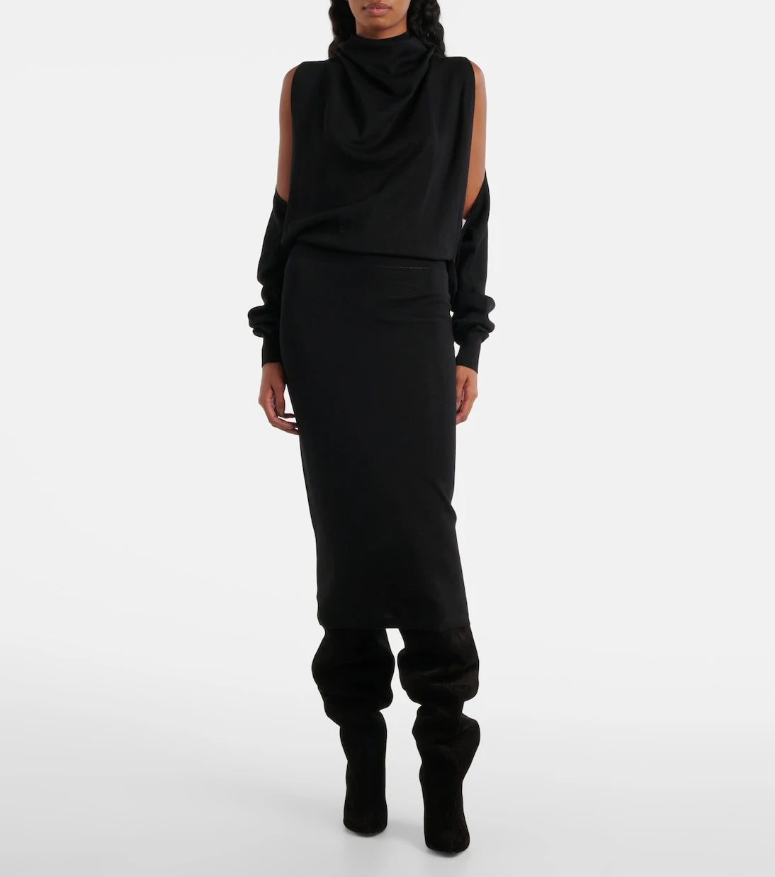 Alaïa - Pencere Detaylı midi elbise