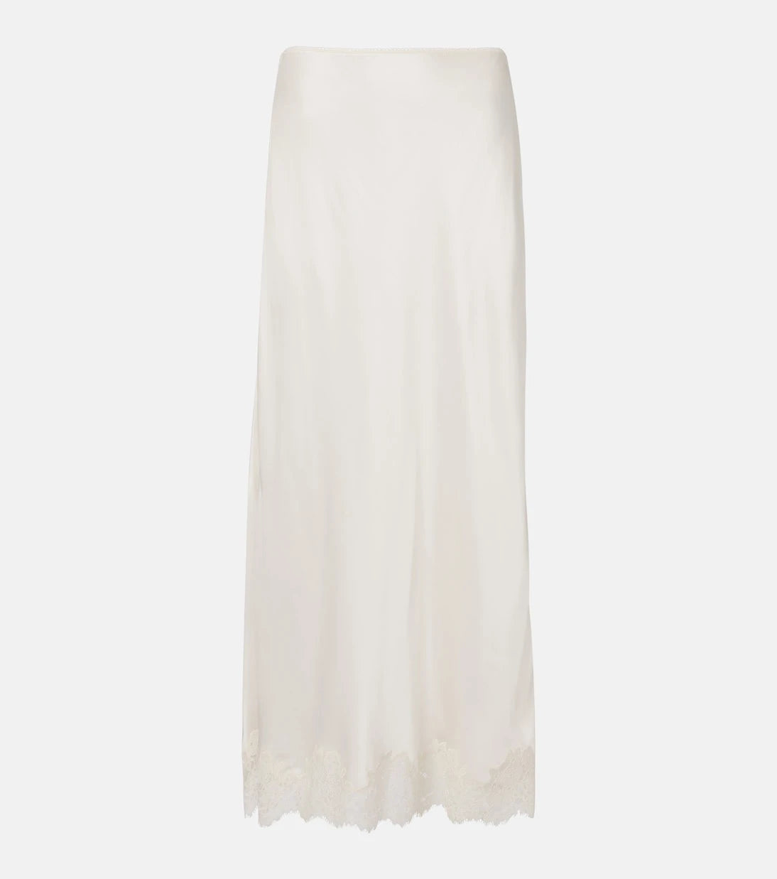 Rixo - Matilde lace-trimmed satin slip skirt