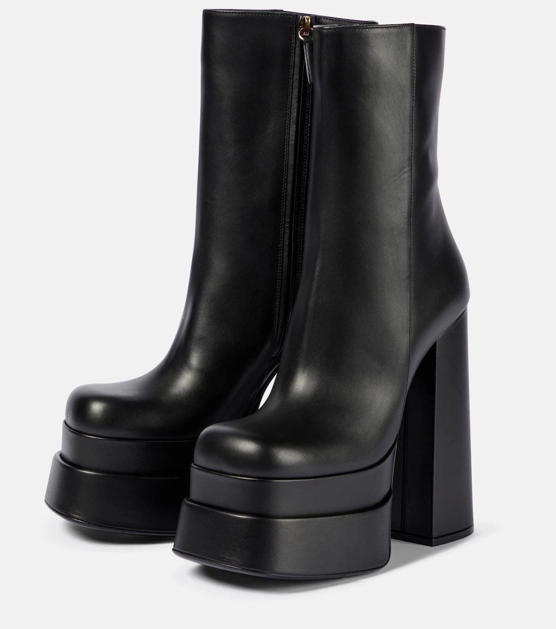 Versace - Intrico leather platform ankle boots