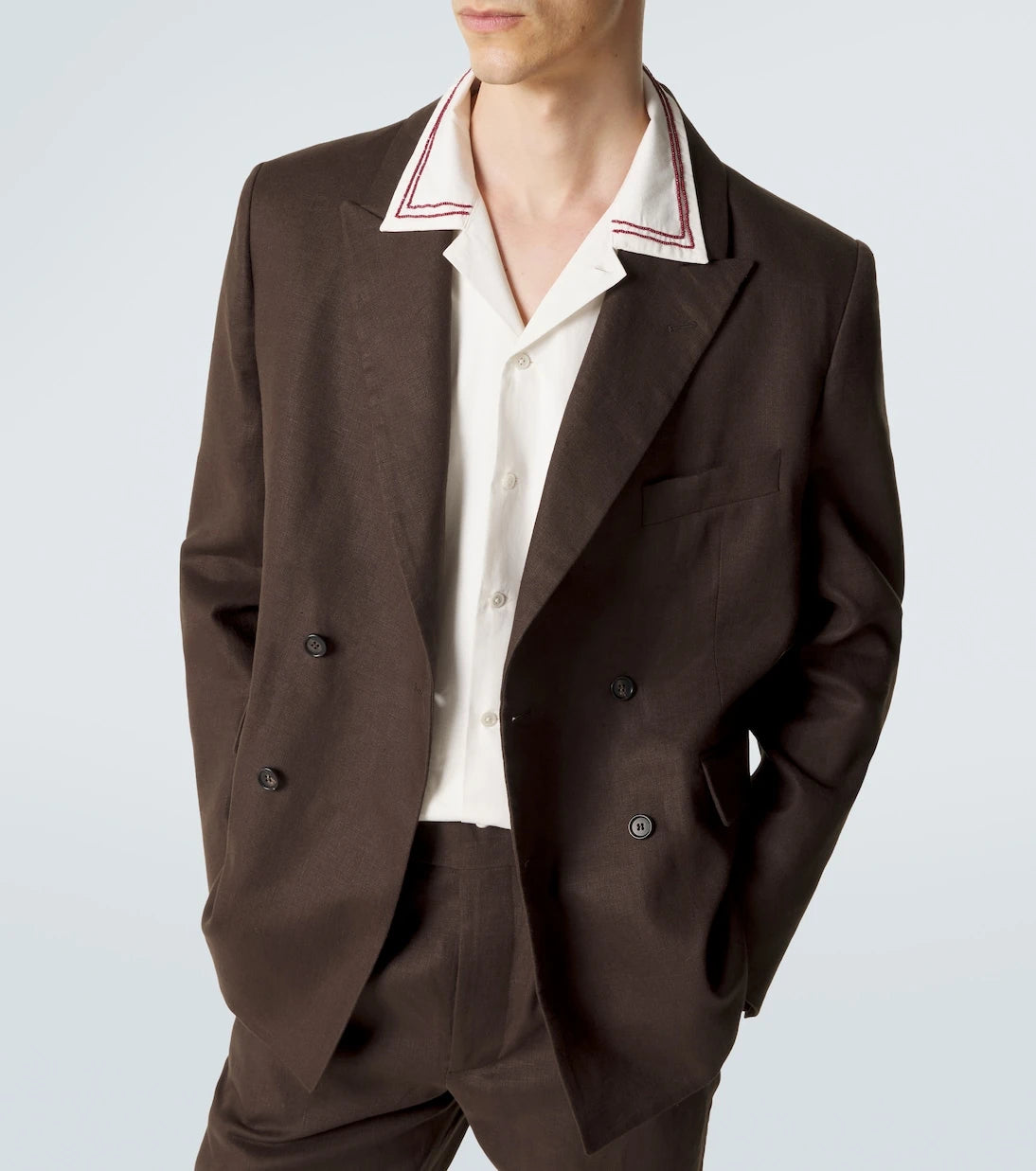 Bode - Double-breasted linen blazer
